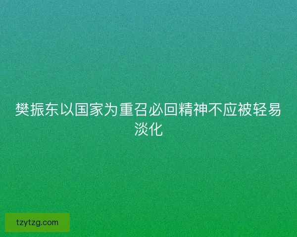 樊振东以国家为重召必回精神不应被轻易淡化